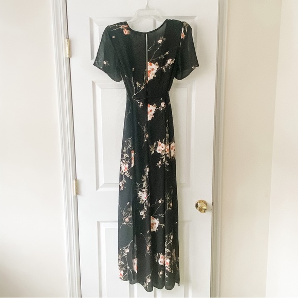 Dynamite Black Dress with Floral Print - Picture 2 of 3